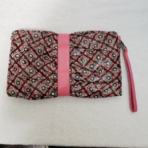Frill Vera Bradley Wristlet Clutch Bag Handbag Purse Pink Floral Daisies #1002H